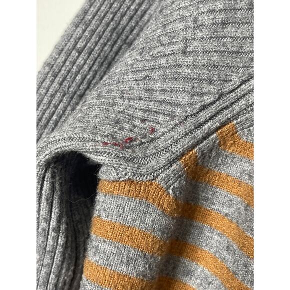 Anthropologie Elise Sweater Long Sleeve Ribbed  Long Line Womans M Gray Striped - Picture 3 of 7
